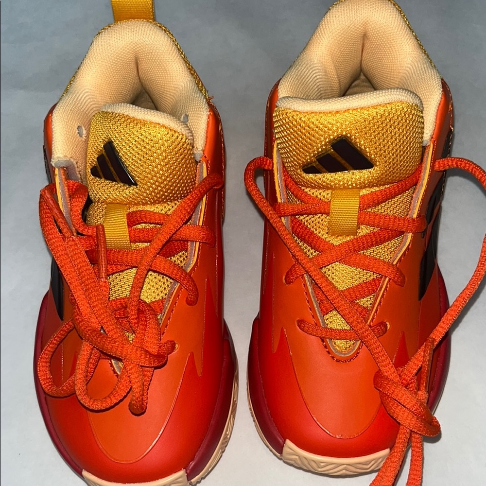 Adidas Kids' Orange and Black Sneakers - Picture 7 of 9